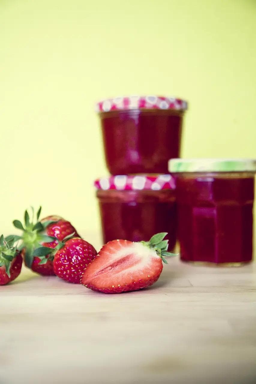 Strawberries and strawberry jam